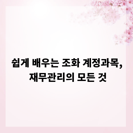 쉽게 배우는 조화 계정과목, 재무관리의 모든 것