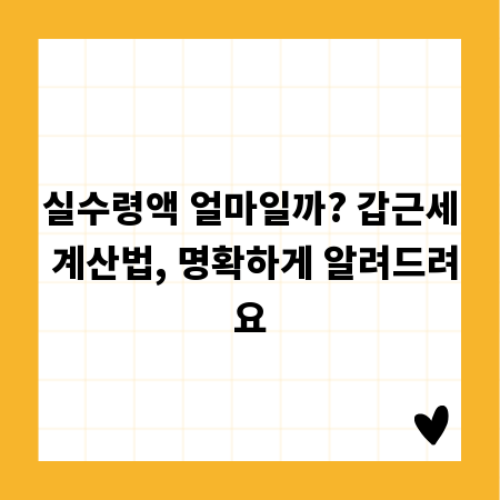 실수령액 얼마일까? 갑근세 계산법, 명확하게 알려드려요