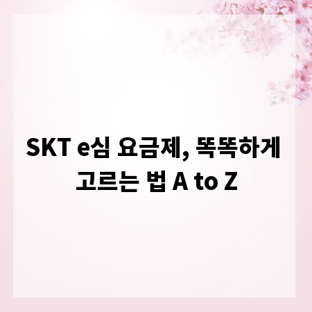 SKT e심 요금제, 똑똑하게 고르는 법 A to Z