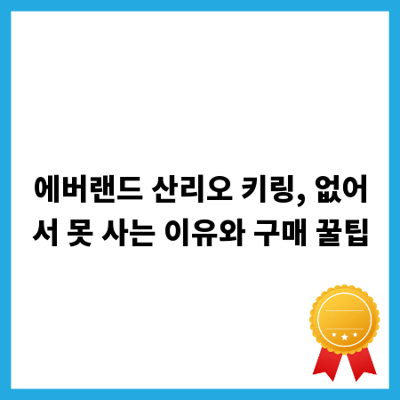 에버랜드 산리오 키링, 없어서 못 사는 이유와 구매 꿀팁