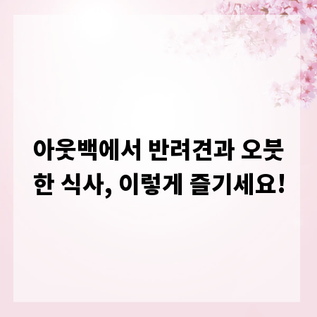 아웃백에서 반려견과 오붓한 식사, 이렇게 즐기세요!