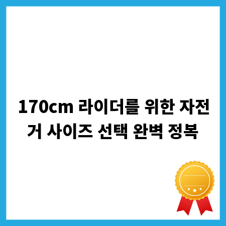 170cm 라이더를 위한 자전거 사이즈 선택 완벽 정복