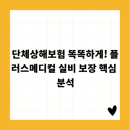 단체상해보험 똑똑하게! 플러스메디컬 실비 보장 핵심 분석