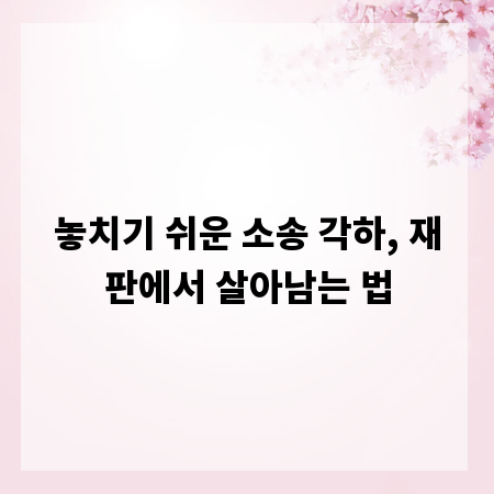 놓치기 쉬운 소송 각하, 재판에서 살아남는 법