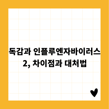 독감과 인플루엔자바이러스2, 차이점과 대처법