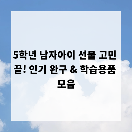 5학년 남자아이 선물 고민 끝! 인기 완구 & 학습용품 모음