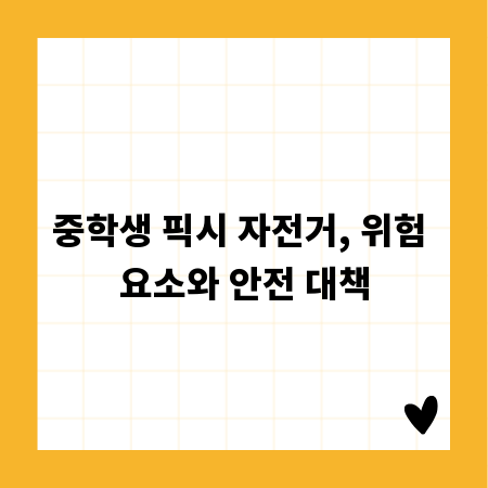중학생 픽시 자전거, 위험 요소와 안전 대책