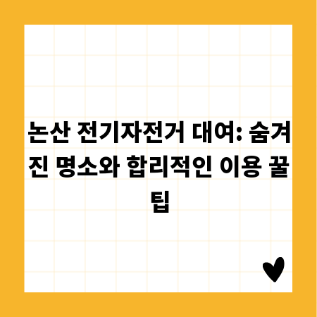 논산 전기자전거 대여: 숨겨진 명소와 합리적인 이용 꿀팁