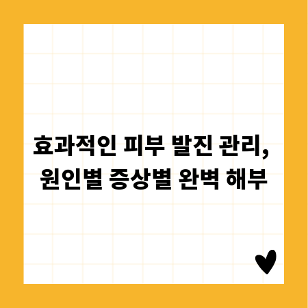 효과적인 피부 발진 관리, 원인별 증상별 완벽 해부