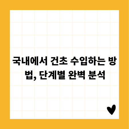 국내에서 건초 수입하는 방법, 단계별 완벽 분석