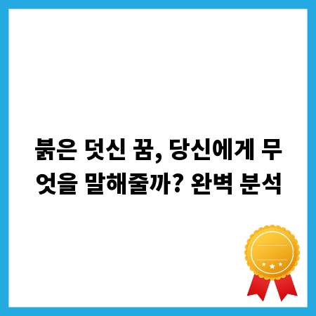 붉은 덧신 꿈, 당신에게 무엇을 말해줄까? 완벽 분석