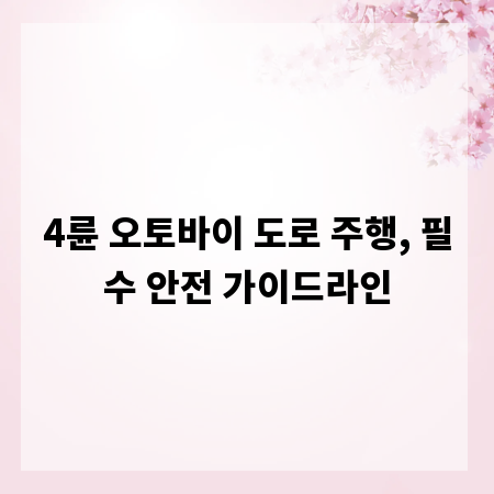 4륜 오토바이 도로 주행, 필수 안전 가이드라인